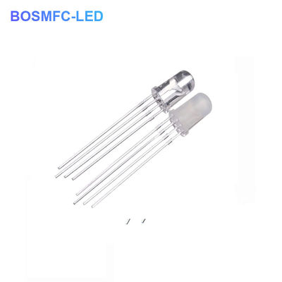 4 pin RGB LED 5mm thông qua lỗ 0.06W, bình thường ống kính Anode nước Hạch F5 Tri Color LED