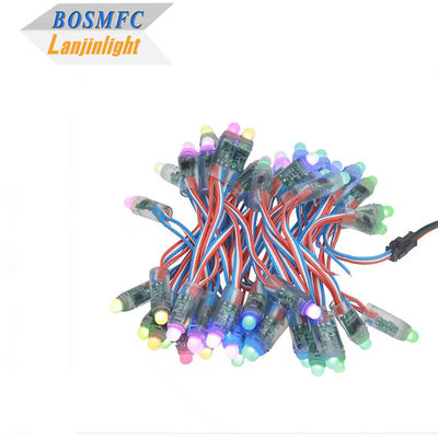 WS2811 Máy chiếu sáng LED RGB kỹ thuật số phân tán Đèn dây Pixel Đèn 12mm Tròn Địa chỉ riêng