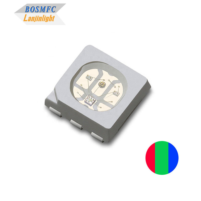 60mW 5050 RGB SMD LED Chip 0.2W Ánh sáng đầy màu cho dải LED linh hoạt