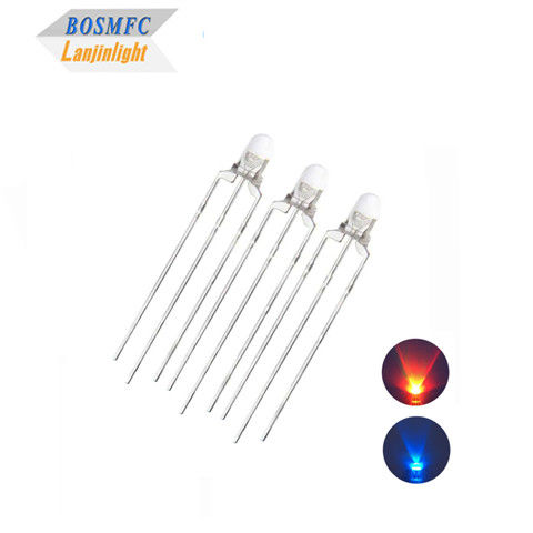 Bi màu 3mm LED Đỏ &amp; xanh thông thường anode và thông thường cathode Thông qua lỗ LED phân tán nhiệt