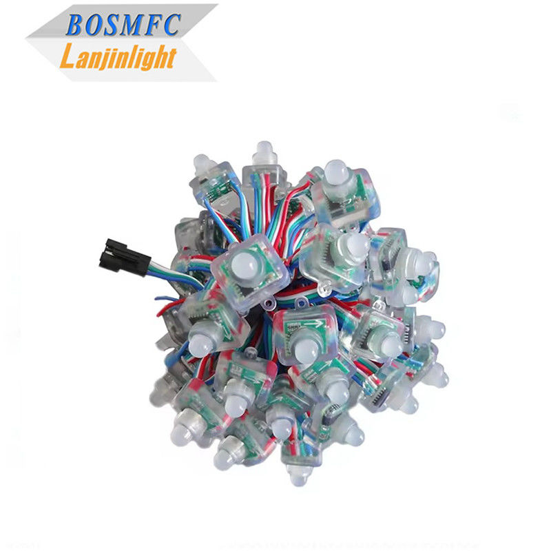 Full Color Pixel LED Lights Digital Square WS2811 RGB Pixel Module String Light 12mm 5V 12V RGB Không thấm nước