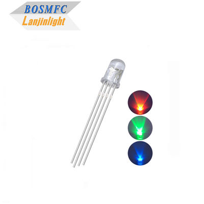 4 pin RGB LED 5mm thông qua lỗ 0.06W, bình thường ống kính Anode nước Hạch F5 Tri Color LED