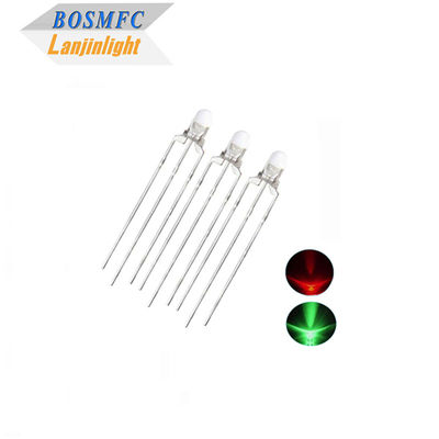 Bi Color 3mm Through Hole LED đa chức năng 20mA Đèn đỏ & xanh lá cây